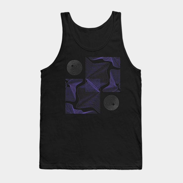 ABSTRACT WAVES LINES CIRCLES HYPNOSIS PURPLE Tank Top by Cadaverous